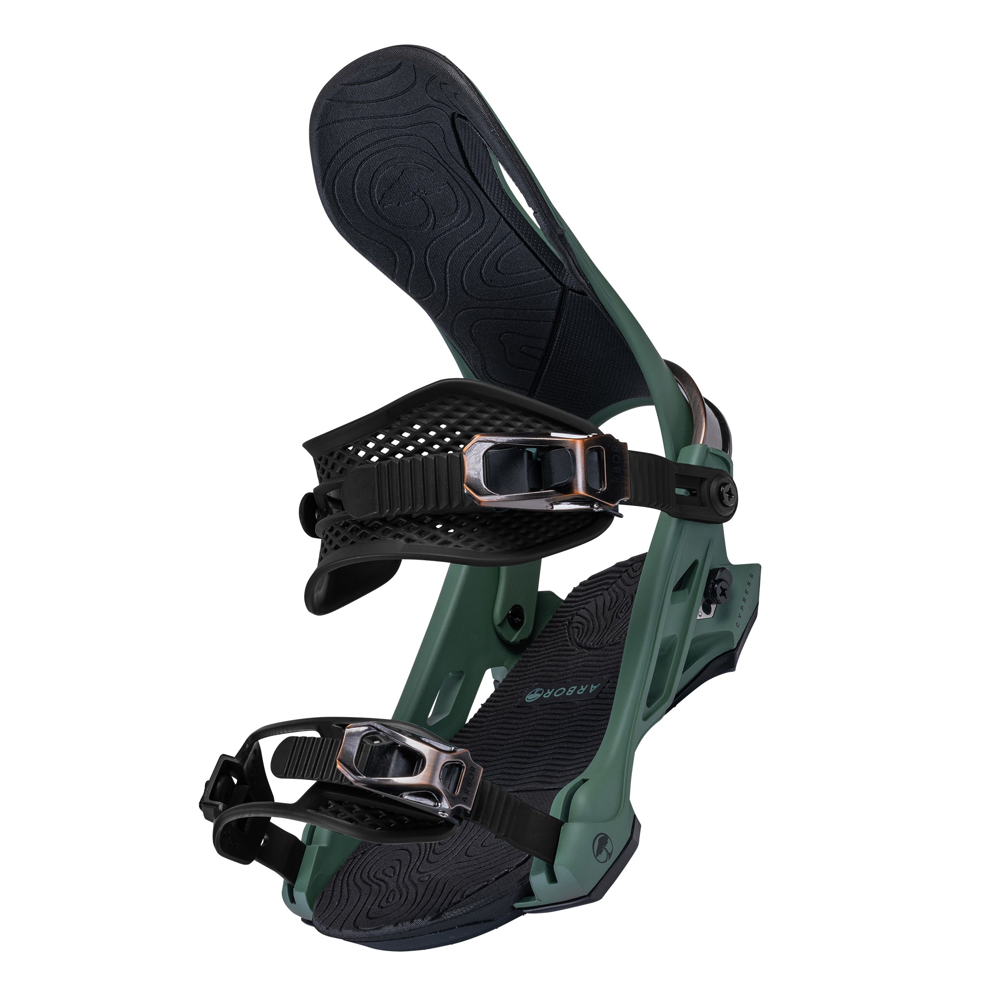 union bindings on arbor snowboard Cypress Forest