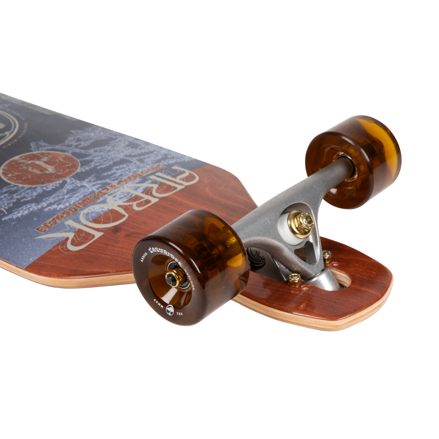 Arbor Performance Complete - Journey Evergreen Axis 40 longboard - wheels and Paris trucks